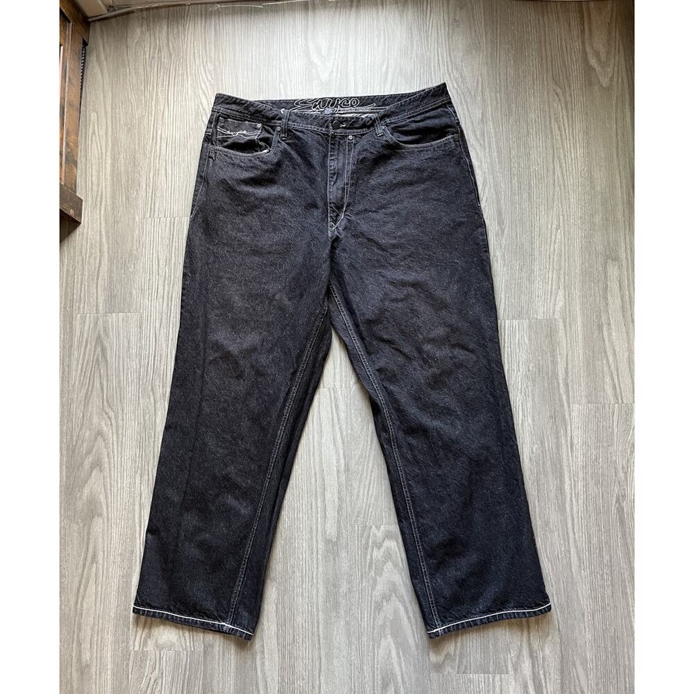VTG Enyce Jeans Mens 42x33 Baggy Wide Leg Hip Hop Skater Y2K 90s Dark Cyber